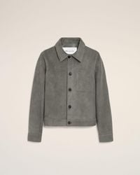 Ami Paris - Goat Leather Ami De Coeur Buttoned Jacket - Lyst