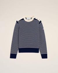 Ami Paris - Sailor Striped Wool Crewneck Sweater - Lyst