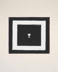 Ami Paris - Cotton Ami De Coeur Printed Scarf - Lyst