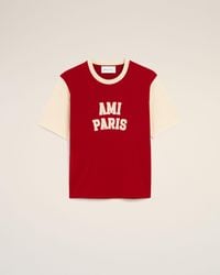Ami Paris - Cotton T-Shirt With Embroidery - Lyst