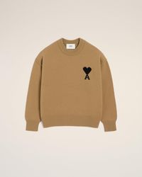 Ami Paris - Wool Ami De Coeur Crewneck Sweater - Lyst