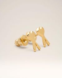 Ami Paris - Brass Ami De Coeur Hammered Earrings - Lyst