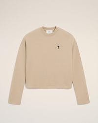 Ami Paris - Cotton Contrasted Ami De Coeur Sweatshirt - Lyst