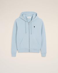 Ami Paris - Cotton Zipped Ami De Coeur Hoodie - Lyst