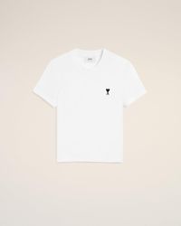 Ami Paris - Cotton Ami De Coeur Cropped T-Shirt - Lyst
