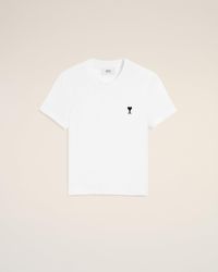 Ami Paris - Cotton Cropped Ami De Coeur T-Shirt - Lyst