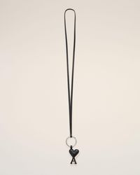 Ami Paris - Cowhide Leather Keyring With Ami De Coeur - Lyst