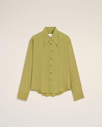 Ami Paris - Blended Silk Sharp Collar Adjusted Shirt - Lyst