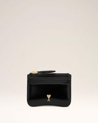 Ami Paris - Cow Leather Paris Paris Zipped Card Holder - Lyst