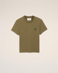Ami Paris - Cotton Cropped Ami De Coeur T-Shirt - Lyst