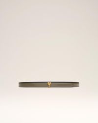 Ami Paris - Glazed Leather Ami De Coeur Buckle 25 Mm Belt - Lyst