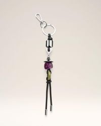 Ami Paris - Leather And Metal Ami De Coeur Pearls Keyring - Lyst