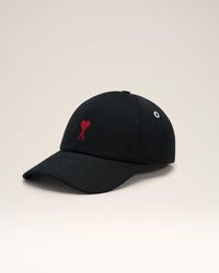 Ami Paris - Cotton Ami De Coeur Embroidery Cap - Lyst