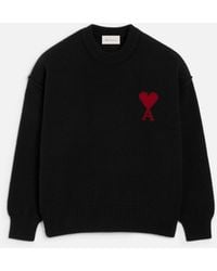 Ami Paris - Ami De Coeur Wool Crewneck Sweater - Lyst