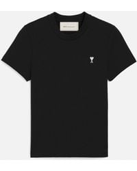 Ami Paris - Cotton Ami De Coeur Cropped T-Shirt - Lyst