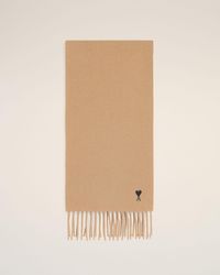Ami Paris - Wool Scarf With Ami De Coeur - Lyst
