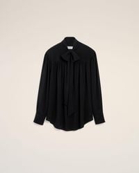 Ami Paris - Lavalliere Silk-Blend Blouse - Lyst