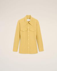 Ami Paris - Cotton Sharp Collar Fitted Shirt - Lyst