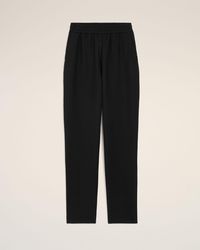 Ami Paris - Blended Linen Elasticated Waist Trousers - Lyst