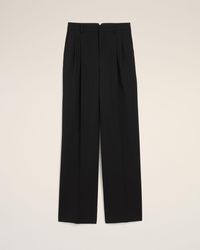 Ami Paris - High-Waisted Wide-Leg Wool Trousers - Lyst