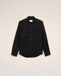 Ami Paris - Schwarzes Hemd Aus Wolle - Lyst