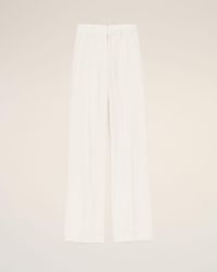 Ami Paris - Blended Linen Low Waist Straight Pant - Lyst