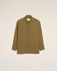 Ami Paris - Wool Long Oversized Shirt - Lyst