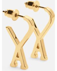 Ami Paris - Brass Small Hoops With Ami De Coeur - Lyst