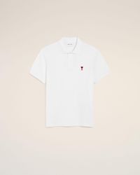 Ami Paris - Cotton Ami De Coeur Polo Shirt - Lyst