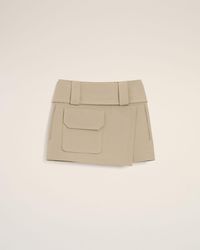 Ami Paris - Cotton Wrap Mini Skirt - Lyst
