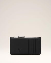 Ami Paris - Zipped Cowhide Leather Card Holder With Ami De Coeur - Lyst