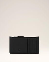 Ami Paris - Zipped Cowhide Leather Card Holder With Ami De Coeur - Lyst
