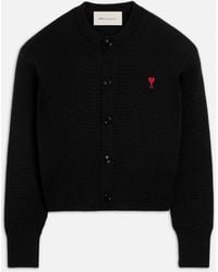 Ami Paris - Ami De Coeur Wool Cardigan - Lyst