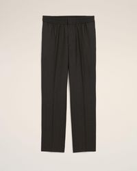 Ami Paris - Gestreifte Hose Aus Grauer Wolle Mit Elastischem Bund Grau - Lyst