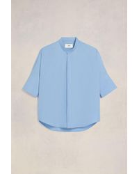 Ami Paris - Oversize Shirt With Mao Collar - Lyst