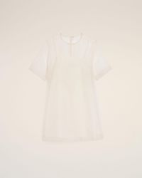 Ami Paris - Silk Mini Trapeze Dress - Lyst