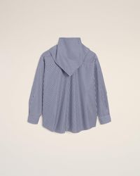 Ami Paris - Cotton Long Sleeves Striped Bandana Blouse - Lyst