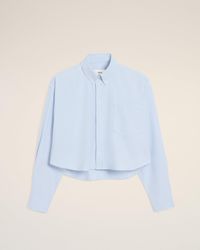 Ami Paris - Cotton Cropped Embossed Ami De Coeur Shirt - Lyst