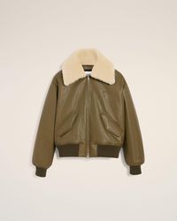 Ami Paris - Leather Zipped Jacket - Lyst