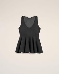 Ami Paris - Peplum Sleeveless Wool Top - Lyst