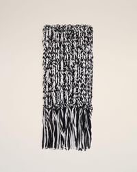 Ami Paris - Bicolor And Wool Knit Scarf - Lyst