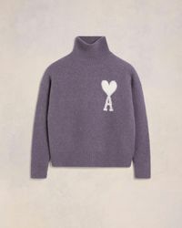 Ami Paris - Off- Ami De Coeur Funnel Neck Sweater - Lyst