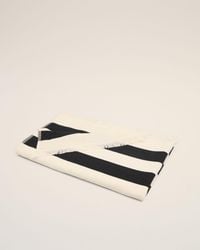 Ami Paris - Serviette De Plage Noire A Rayures En Coton - Lyst