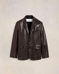 Ami Paris - Leather Two Buttons Jacket - Lyst