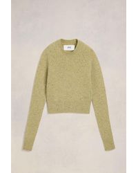 Ami Paris - Pull col rond broderie ami - Lyst