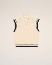 Ami Paris - Ribbed Wool Sleeveless Ami De Coeur Sweater - Lyst