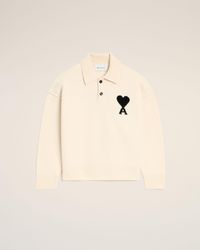 Ami Paris - Wool Polo With Ami De Coeur - Lyst
