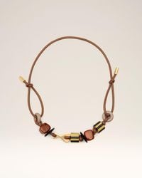 Ami Paris - Leather Ami De Coeur Pearls Necklace - Lyst
