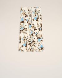 Ami Paris - Flower Printed Raw Edges Details Midi Skirt - Lyst