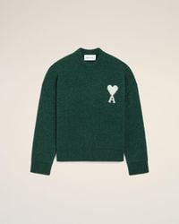 Ami Paris - Crewneck Alpaca Sweater With Ami De Coeur - Lyst